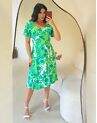 Vestido Estampado Floral Viscose Verde - 06320