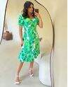 Vestido Estampado Floral Viscose Verde - 06320