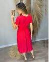 Vestido Liso Viscose Manga Curta Vermelho - 06312